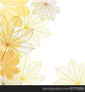 Stylish background with falling autumn leaves. Vector illustration.. Background with falling autumn leaves.