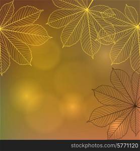 Stylish background with falling autumn leaves. Vector illustration.. Background with falling autumn leaves. Vector illustration