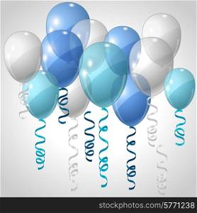 Stylish background with flying balloons and serpentine.. Background with flying balloons and serpentine.