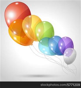 Stylish background with flying balloons. Vector eps 10. Picture was made in eps 10 with gradients and transparency.. Stylish background with flying balloons.