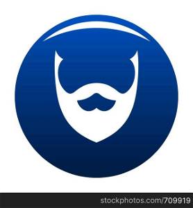 Stylish beard icon vector blue circle isolated on white background . Stylish beard icon blue vector