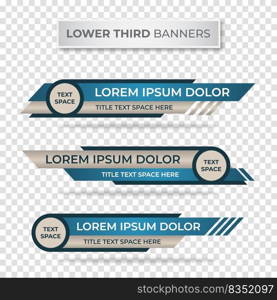 Stylish blue geometric lower third banner template design. Vector illustration