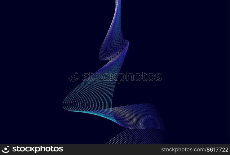 Stylish Blue Gradient wavy lines abstract background design Vector Illustration