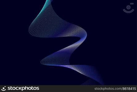 Stylish Blue Gradient wavy lines abstract background design Vector Illustration
