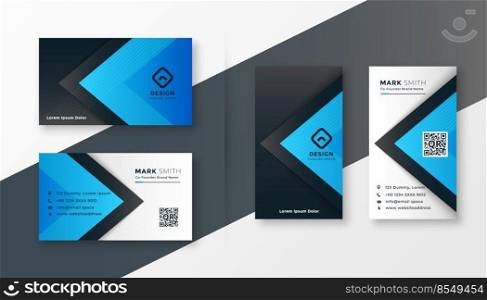 stylish blue modern business card design