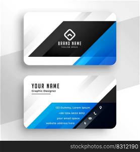 stylish blue modern business card template design