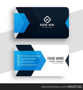 stylish blue personal business card template