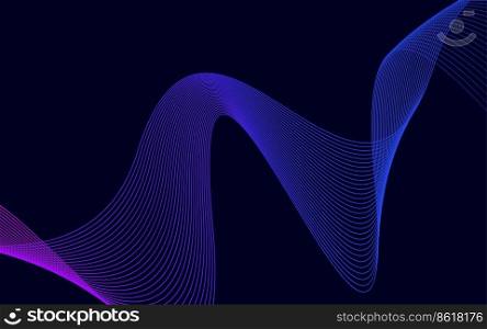 Stylish blue wavy lines abstract background design Vector Illustration