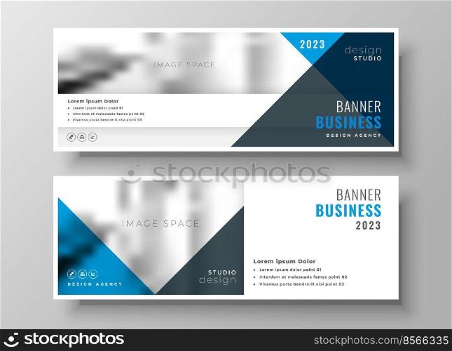 stylish business presentation banner in blue theme design