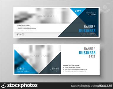 stylish business presentation banner in blue theme design