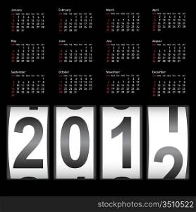 Stylish calendar for 2012. Sundays first