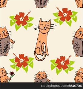 Stylish cats pattern
