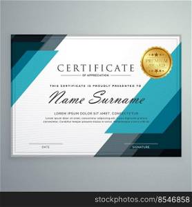 stylish certificate of appreciation award design template with geometric shapes
