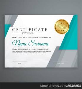 stylish certificate template design with geometric shapes