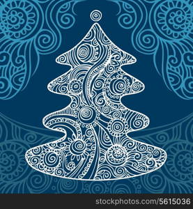 Stylish Christmas tree on beautiful background