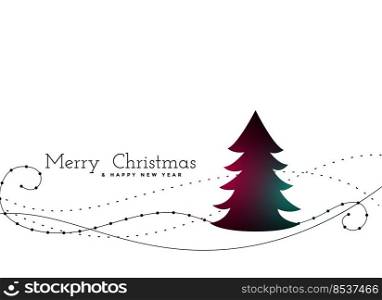 stylish christmas tree with swirl lines background
