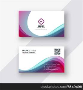 stylish colorful wavy business card design