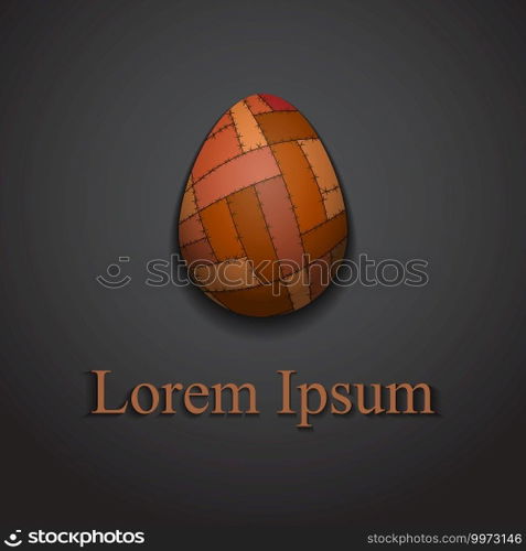Stylish creative patchwork easter egg logo s&le text.