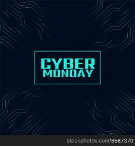 Stylish cyber monday digital technology background 