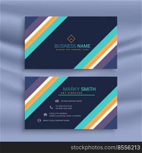 stylish dark business card design with diagonal lines