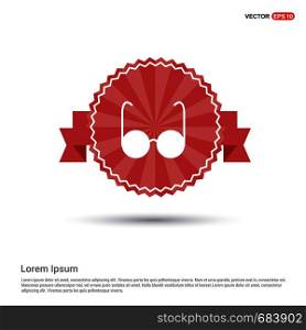 Stylish eyeglasses icon - Red Ribbon banner