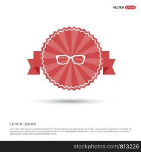 Stylish eyeglasses icon - Red Ribbon banner