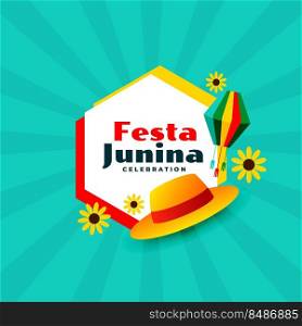 stylish festa junina brazil festival card design