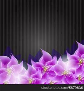 Stylish Floral Black Background Vector Illustration. EPS10