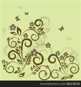 Stylish floral green background. Vector illustration. EPS 10.