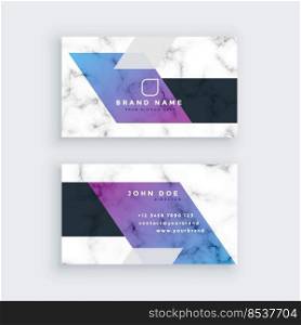 stylish geometric marble business card design