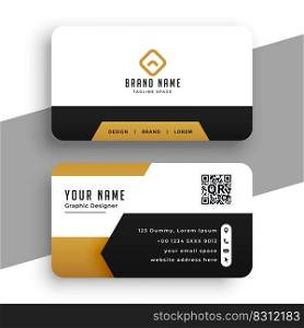 stylish golden theme business card with geometric shapes