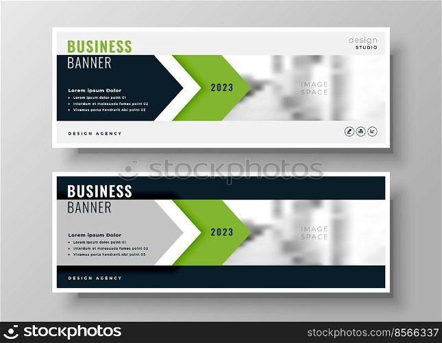 stylish green corporate business presentation banner template design