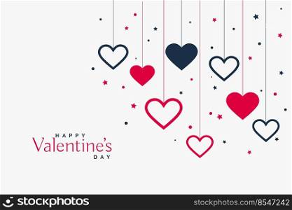 stylish hanging hearts background for valentines day