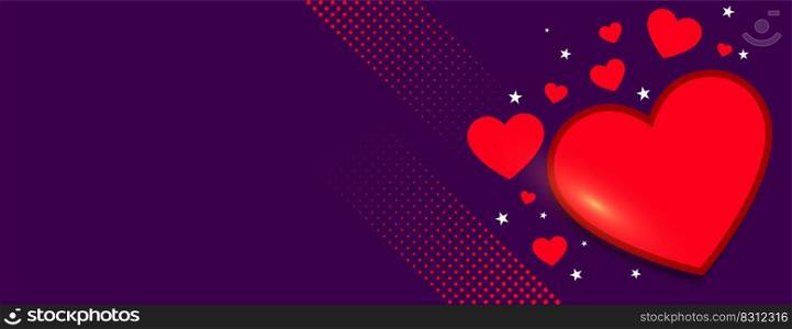 stylish hearts banner for valentines day