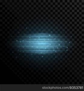 Stylish light effect on a transparent background. Modern laser effect with flying glowing particles. Blue glare and flare. Vector illustration. EPS 10. Stylish light effect on a transparent background. Modern laser effect with flying glowing particles. Blue glare and flare. Vector illustration