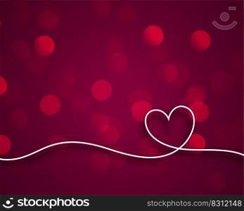 stylish line valentines heart on bokeh background