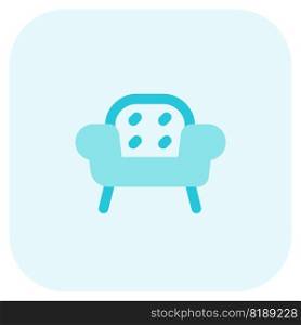 Stylish long seated velvet armchair.