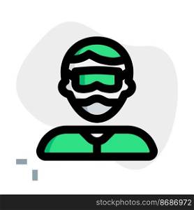 Stylish man with goggles wearing mask