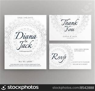 stylish mandala wedding decoration card suite template