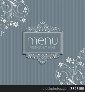 Stylish menu background with a floral design