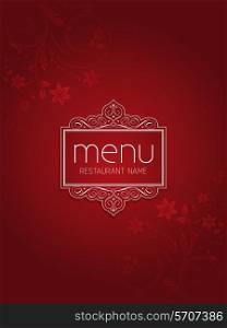Stylish menu background with floral design
