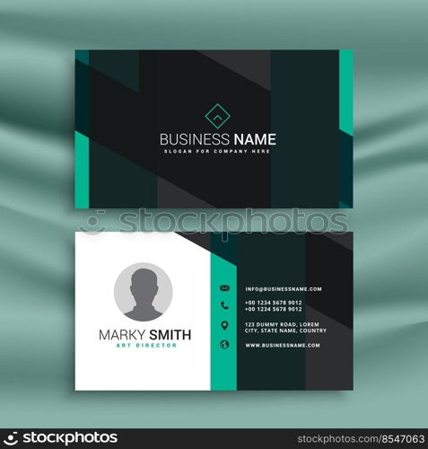 stylish modern business card in white, blue and black color