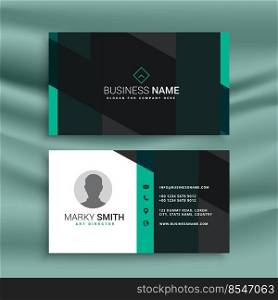 stylish modern business card in white, blue and black color