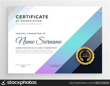 stylish modern certificate template for multipurpose design
