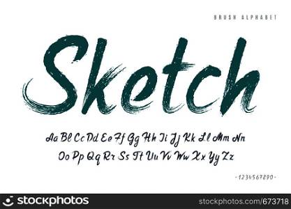 Stylish painted by a brush uppercase vector letters, alphabet, font, typeface.. Stylish painted by a brush uppercase vector letters