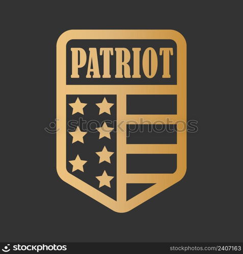 Stylish patriot badge. Vector illustration for a sticker or sticker, website or app icon. Flat style