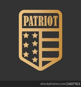 Stylish patriot badge. Vector illustration for a sticker or sticker, website or app icon. Flat style