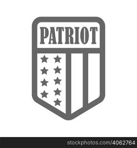 Stylish patriot badge. Vector illustration for a sticker or sticker, website or app icon. Flat style