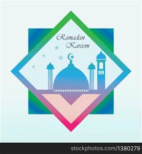 Stylish Ramadan kareem mosque Gradient banner design