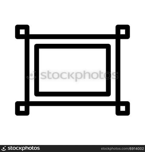 stylish rectangular frame, icon on isolated background